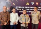 Polri Serahkan Sertifikat Audit Sistem Pengamanan Objek Vital Nasional Tahun 2025