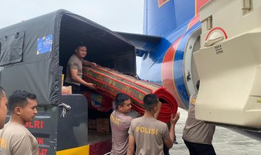 Polri Kembali Saluran 2,1 Ton Bantuan Logistik Ke Aceh Tengah